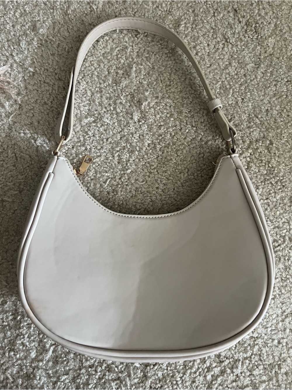 Cream Shoulder Bag - Minimal Curved Hobo